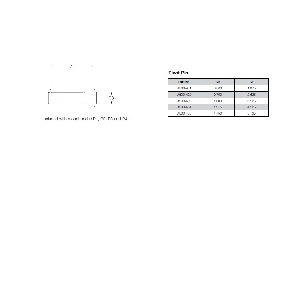 A500-401 NUMATICS/AVENTICS NFPA CYLINDER PART A SERIES PIVOT PIN W/RETAINING CLIP 0.500
